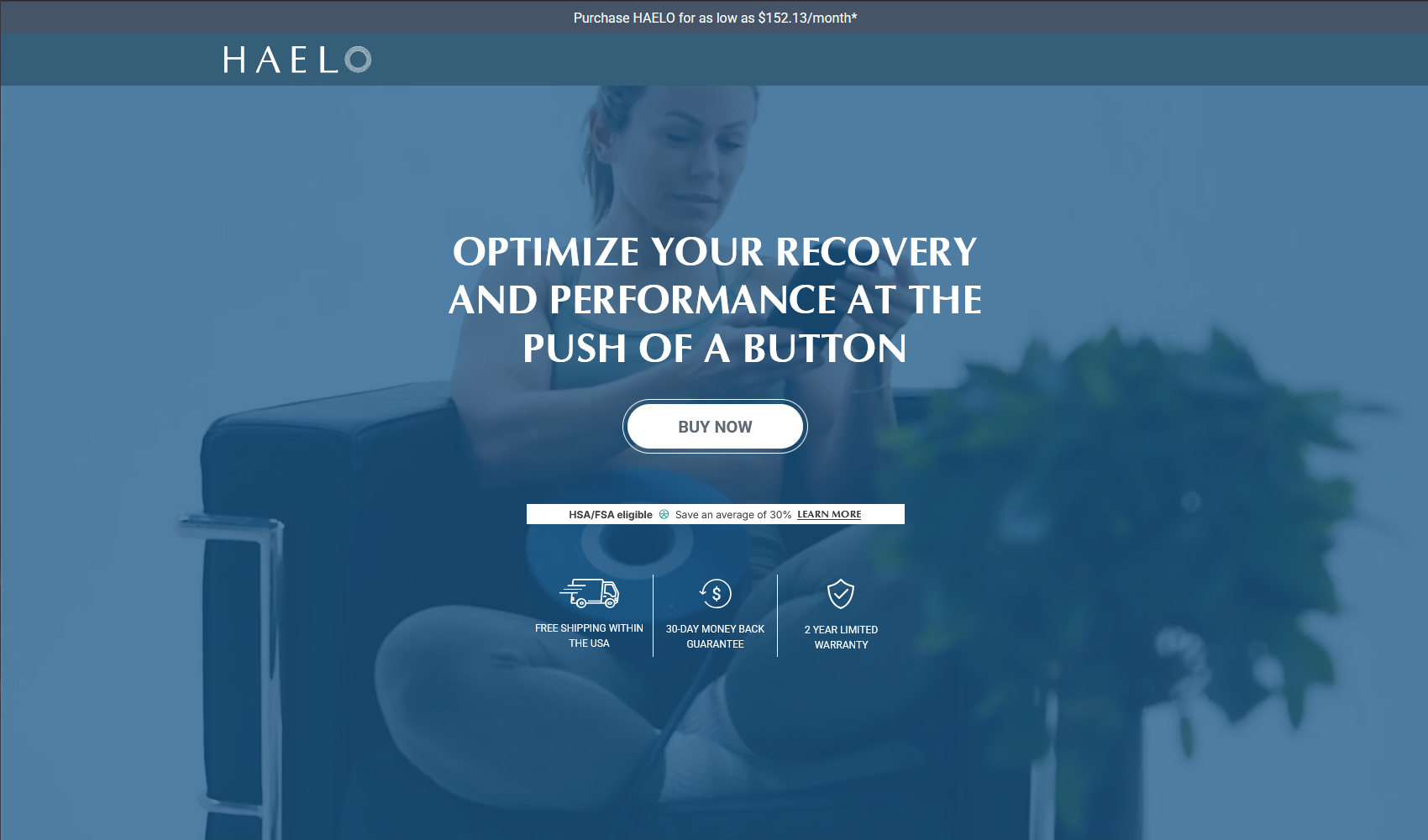 Haelo landing page screenshot